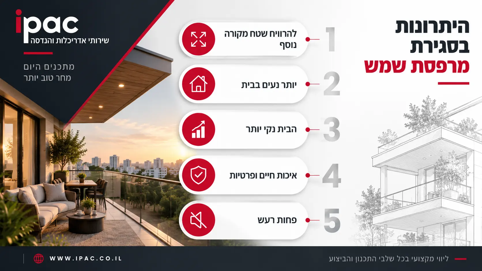הוספת מרפסת שמש | אינפוגרפיקה