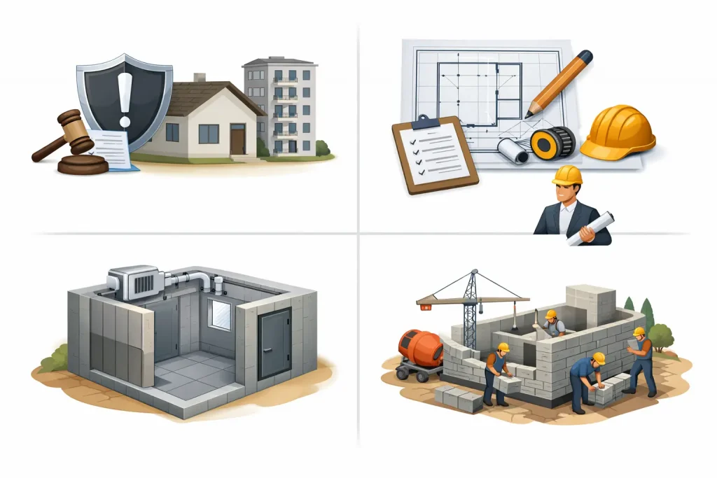 שלבי תכנון ובניית ממ״ד ללא היתר לפי צו השעה